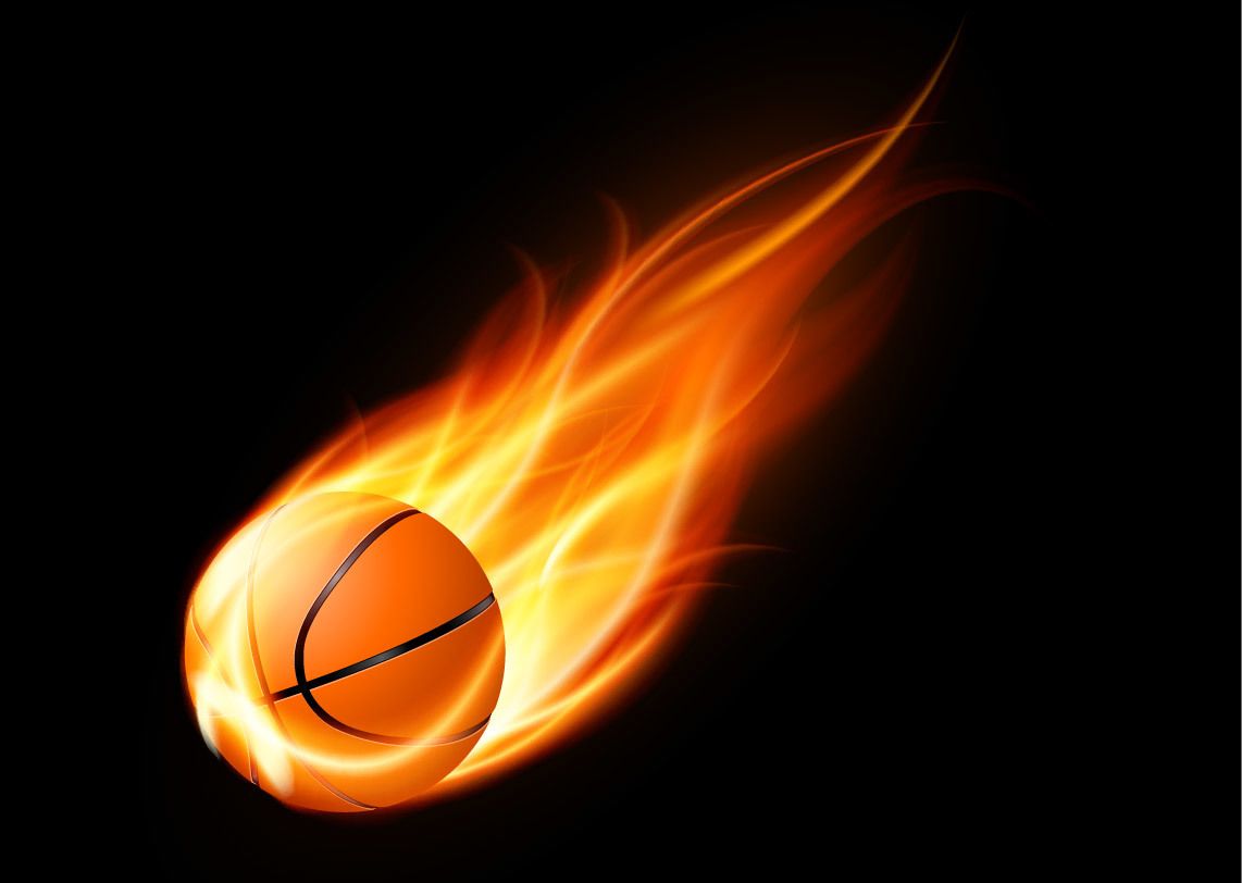 Realistic Basketball on Fire - Vector download