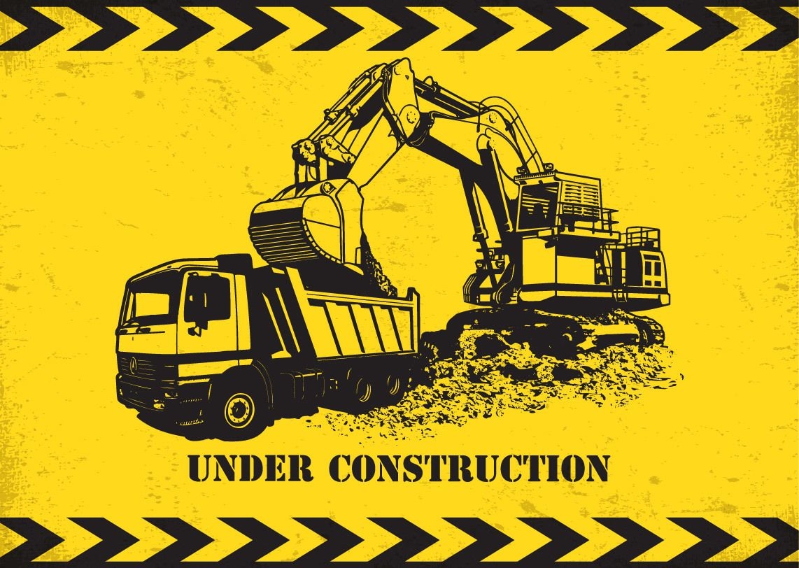 Download Dump Truck Excavator under Construction - Vector download