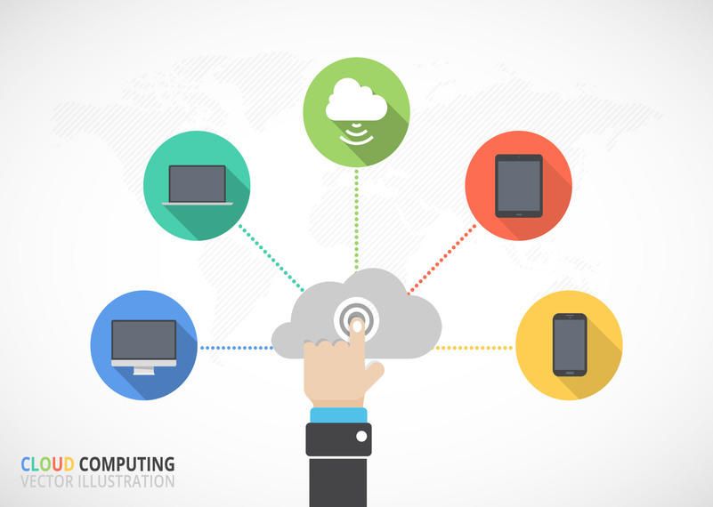 Flat Cloud Computing Infographic Flat Cloud Computing Infographic