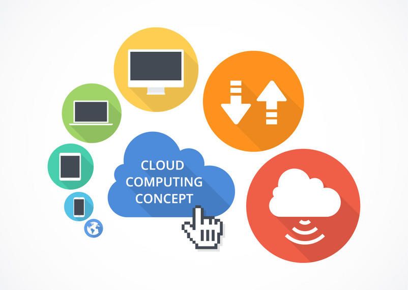 Flat Cloud Computing Concept Flat Cloud Computing Concept