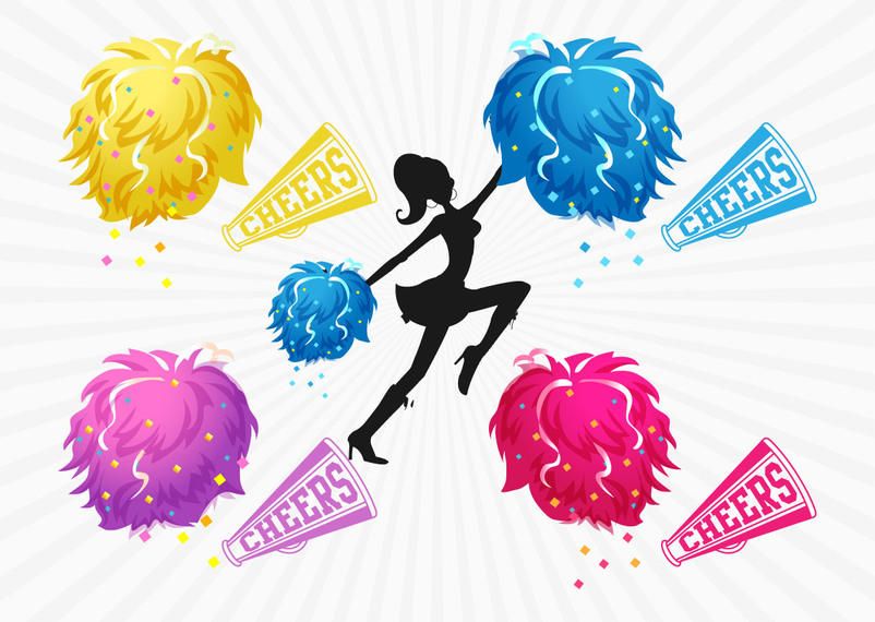 Pom Pom Colorful Cheer Girl Pom Pom Colorful Cheer Girl