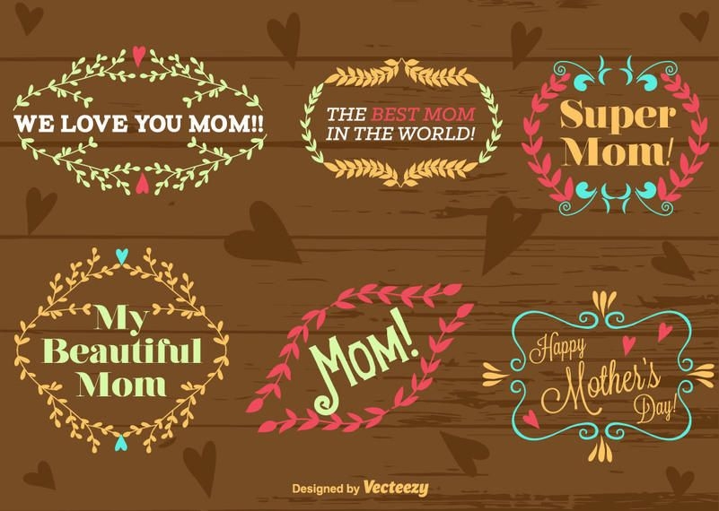 Download Mother?s Day Typographic Floral Ornaments - Vector download
