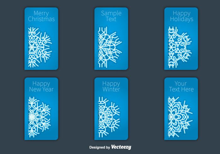 Conjunto de etiquetas de Natal para flocos de neve