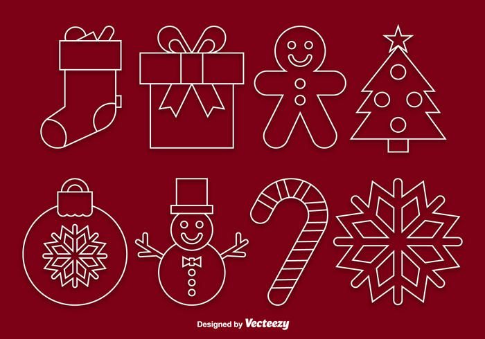 Funky Linear Christmas Icon Set Funky Linear Christmas Icon Set