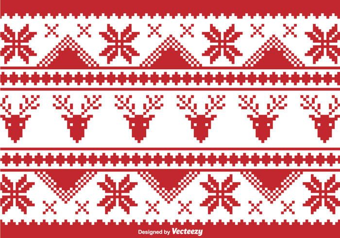 Pixilated Christmas Traditional Borders - Vector download