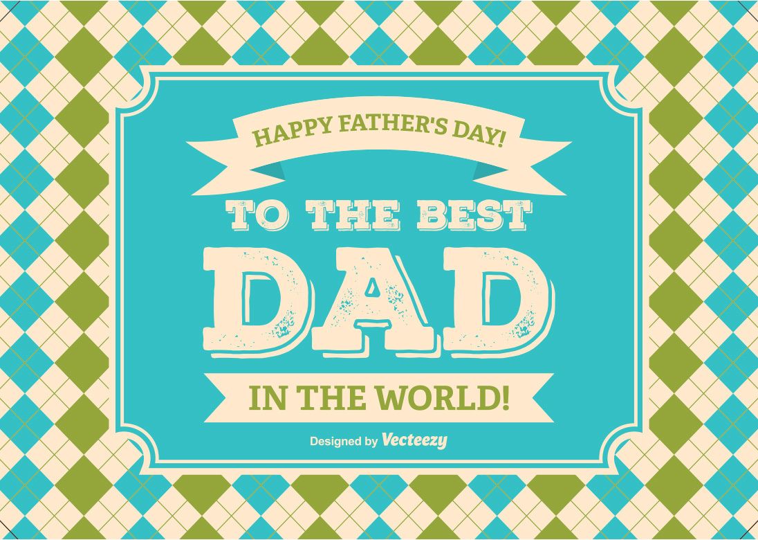 Father?s Day Checked Background Message - Vector download