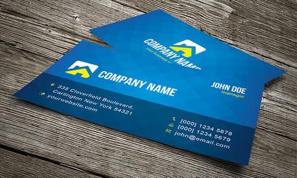 Tarjeta de visita azul con textura de píxeles