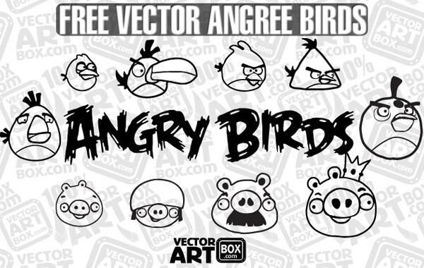 Download Vector Free Sketch Angry Birds - Vector download