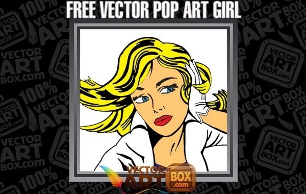 Fantastische freie Vektor-Pop-Art-Mädchen-Illustration