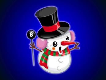 Dibujos animados lindo muñeco de nieve feliz