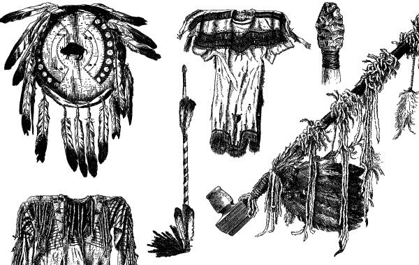 Vetores de objetos nativos americanos