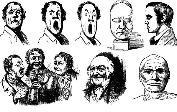 14 Freaky Faces Vector Set