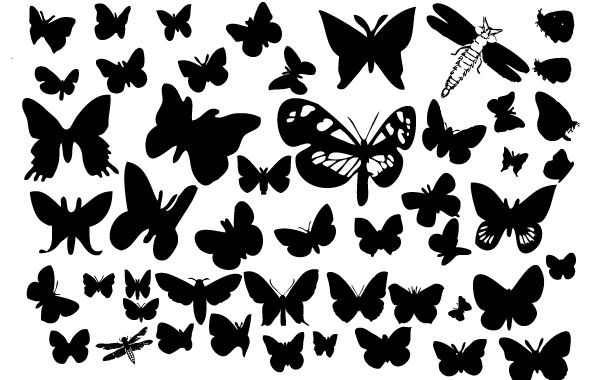 Download Butterfly silhouettes - Vector download