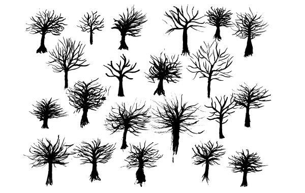 Free Vectors: Ink Trees Free Vectors: Ink Trees