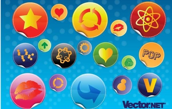 Glossy Design Badges Glossy Design Badges