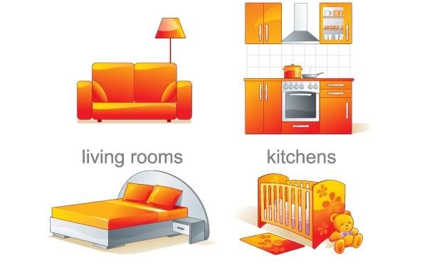 Ilustración de muebles Ilustración de muebles