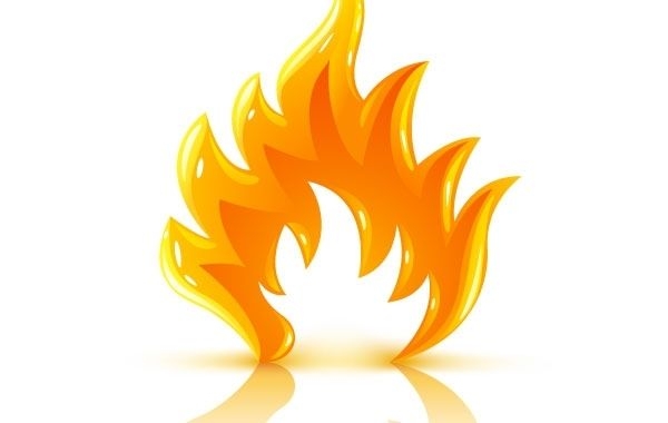 Glossy burning fire flame - Vector download
