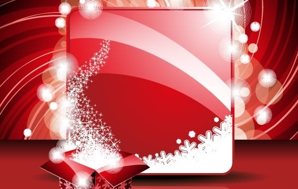 Neujahrsgrußkarte und Geschenkbox-Vorlage