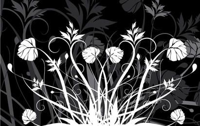 Blumen und Schwarz und Weiß