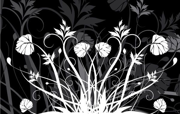 Flores e preto e branco