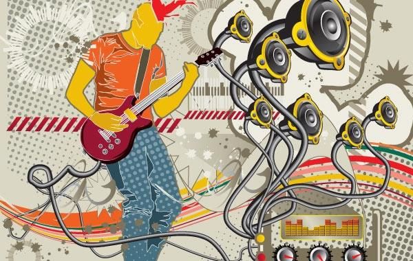 Vector musical theme of the trend of material Vector musical theme of the trend of material