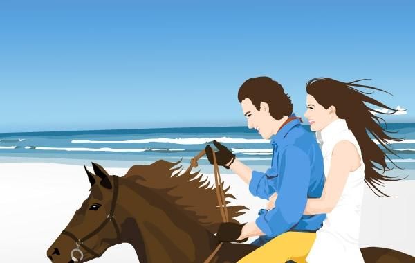 Pareja en un vector de caballo Pareja en un vector de caballo
