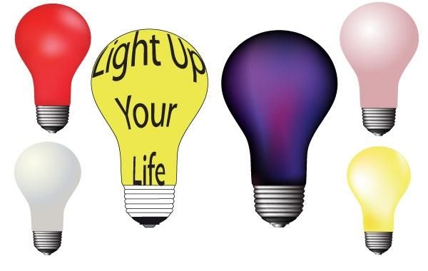 Different color light bulbs vector Different color light bulbs vector