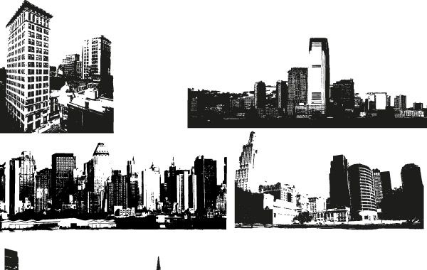Imágenes vectoriales del horizonte de la ciudad