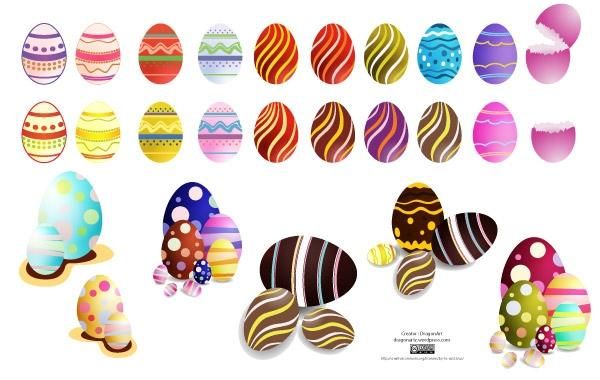 Huevos de Pascua Set2 Vector Huevos de Pascua Set2 Vector