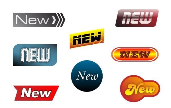 Novos emblemas adesivos - elemento da Web Novos emblemas adesivos - elemento da Web