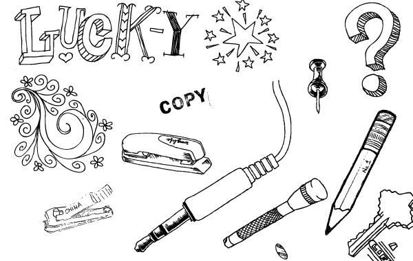 Set of hand drawn objects vectors Set of hand drawn objects vectors