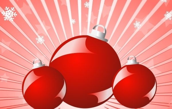 Ilustración 3D de Navidad bolas rojas