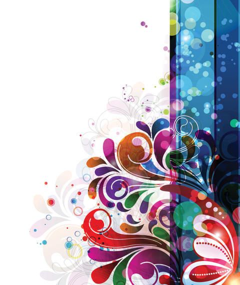 Colorful flower and swirls backdrop design Colorful flower and swirls backdrop design