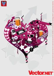 Gráfico del collage del corazón del vector