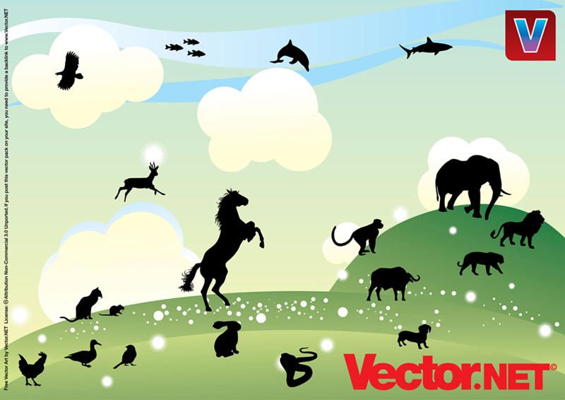 Animal Silhouette Illustration Collection Animal Silhouette Illustration Collection