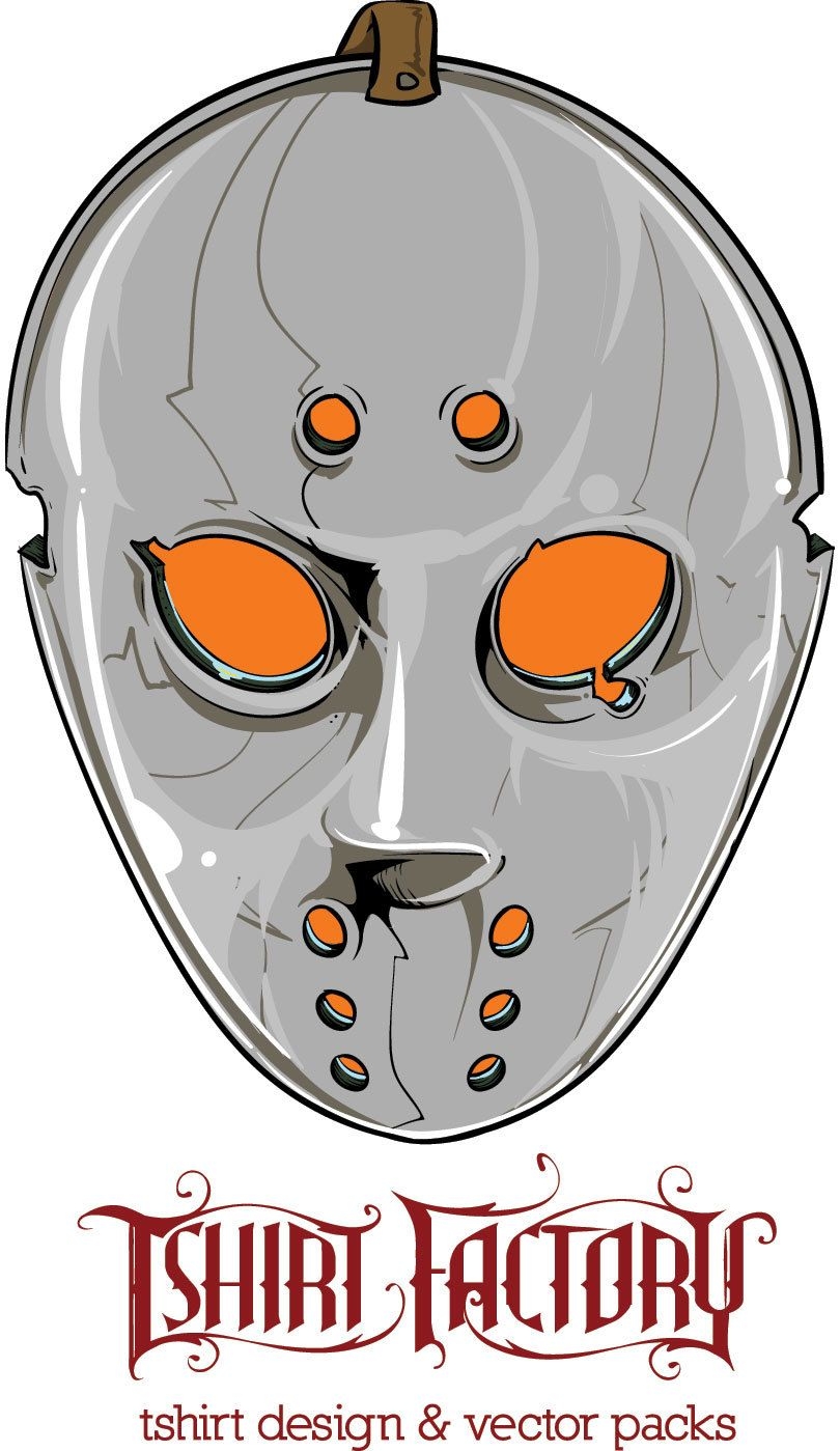 Diseño de máscara de hockey para camiseta.