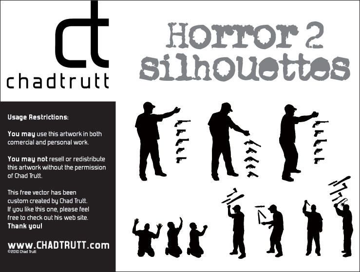 Conjunto de vectores de siluetas de horror Conjunto de vectores de siluetas de horror