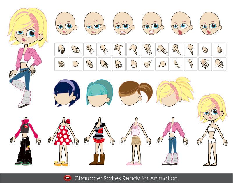 Download CrazyTalk Character - GIRL - Vector download