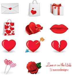 El amor está en la Web - Conjunto de iconos