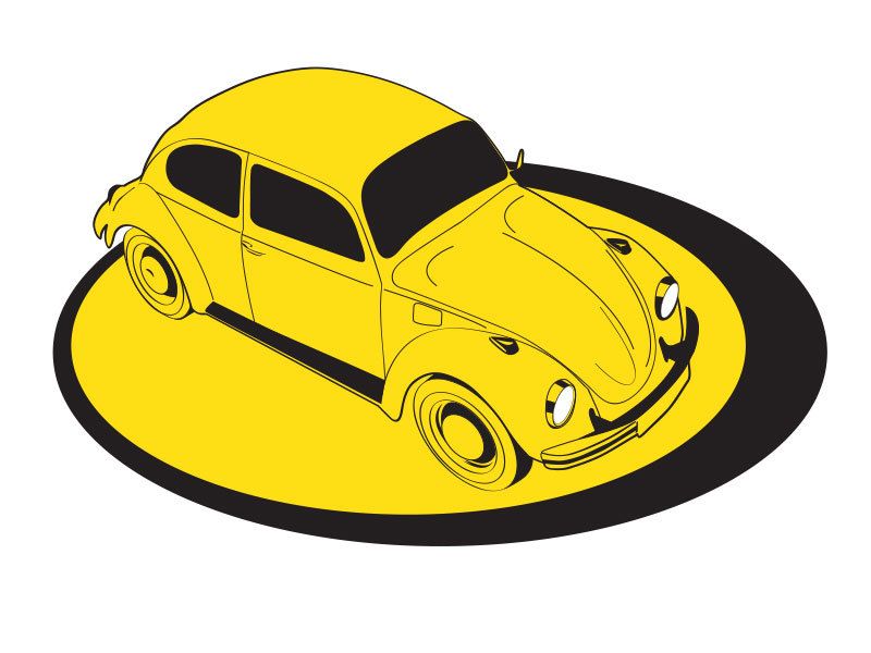 Vetor de carro fusca amarelo grátis