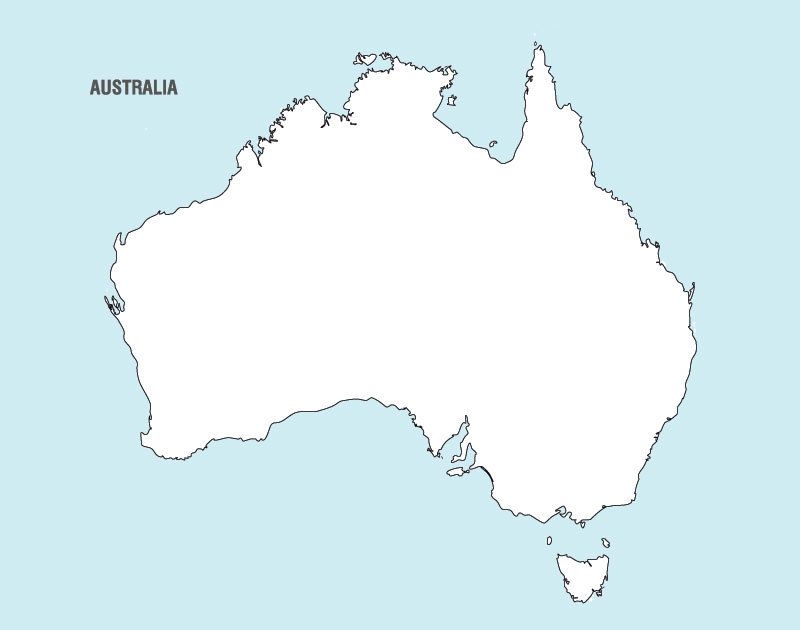 Mapa simples da Austrália
