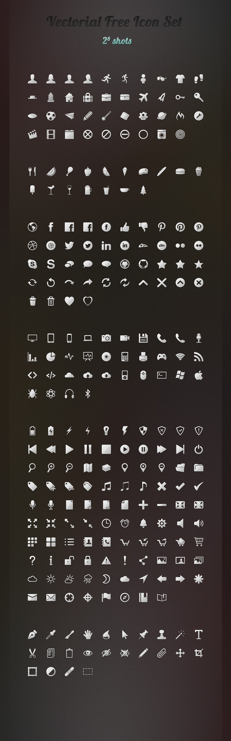 250 iconos vectoriales gratis