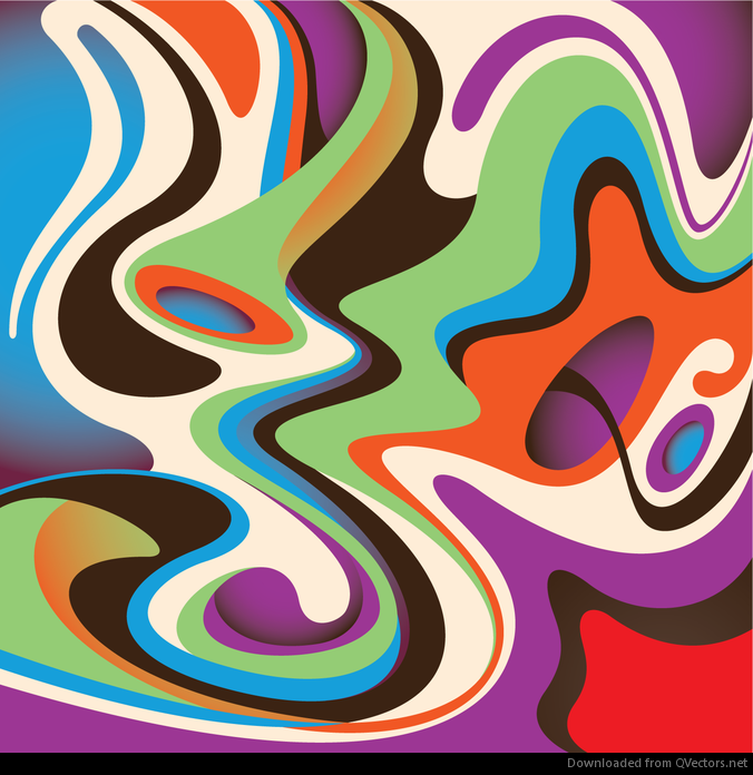 Abstract Colorful Curved Waves Background Vector Illustration - Vector ...