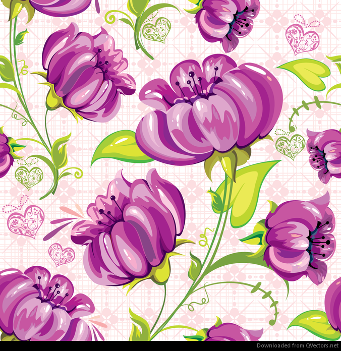 Abstract Flowers Seamless Background Vector - Vector download