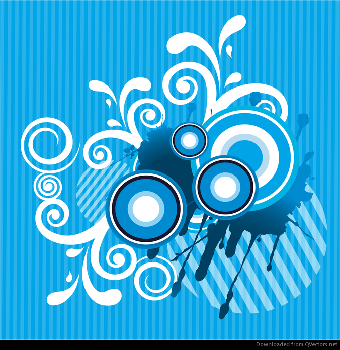 Floral abstrato com fundo azul som