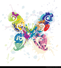 Gráfico vectorial de mariposa abstracta