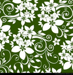Ornamento floral abstrato em fundo verde