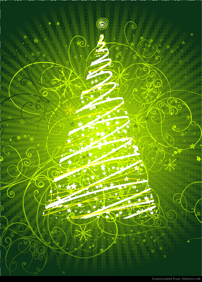 Gráfico de vector de árbol de Navidad floral abstracto