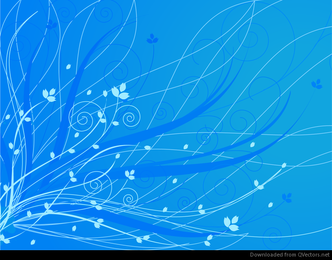 Gráfico vectorial abstracto azul floral