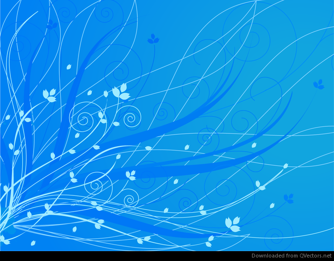 Gráfico de vetor floral abstrato azul